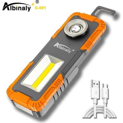 Multifunctional LED Flashlight Portable COB Work Light with Magnet Waterproof Camping Lantern USB Rechargeable Powerful Torch