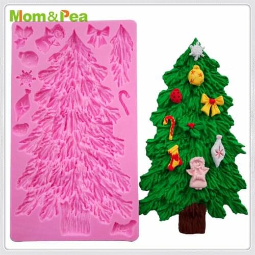 MPA1797 Christmas Tree Shaped Silicone Mold Gum Paste Chocolate Ornamental Fondant Mould Cake Decoration Tools