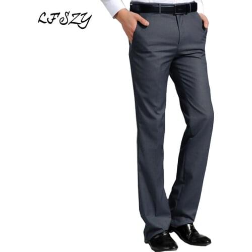 Mens Suit pants 2019 New White Straight trousers Business Casual Korean version of Slim trousers More sizes 29-36 37