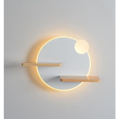Nordic Living Room Background Wall Lamps Creative Personality Bedroom Bedside Light With Usb Wireless Charging Hotel Wandlamp