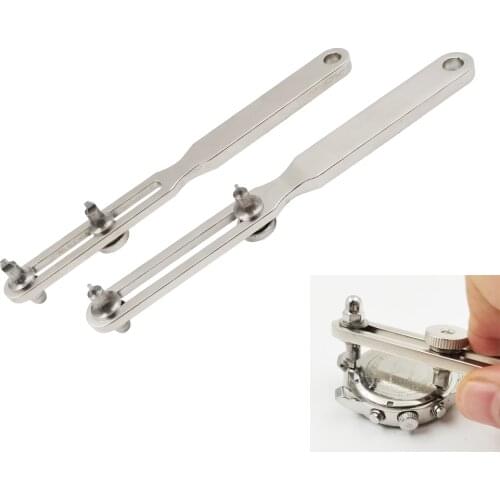 Stainless Steel Screwed Watch Back Case Opening Wrench Tool, Mulit-function 13mm~55mm Adjustable Watch Back Opener
