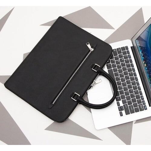 2019 New Ultra-thin Handbag Genuine Leather Laptop Bag Simple Business Briefcase Mens Cowhide File Package