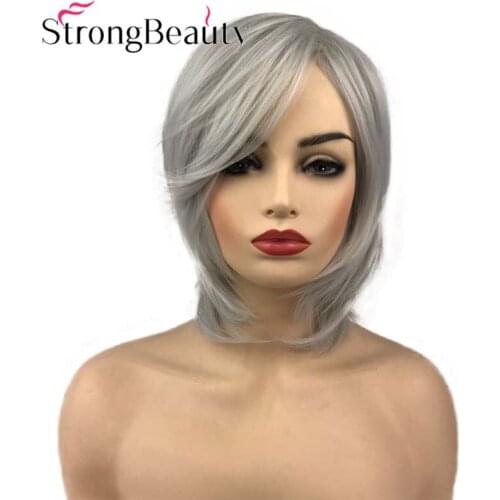 StrongBeauty Short Straight Wig Synthetic Women Natural Hair Heat Resistant Fiber Wigs