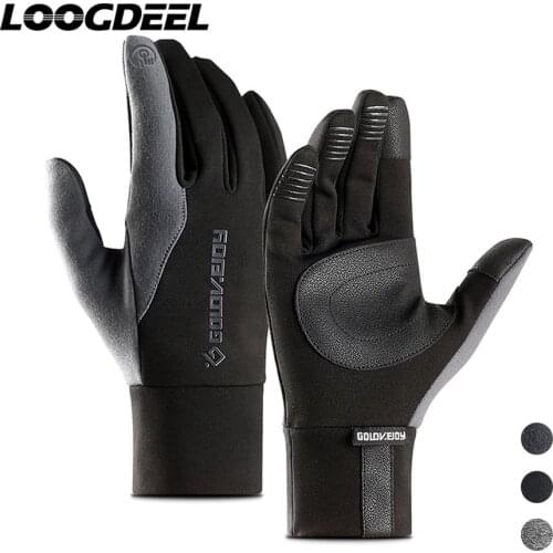 LOOGDEEL Running Gloves Winter Non-slip Finger Touch Screen Keep Warm Windproof Waterproof Outdoor Sports Fitness Running Gloves