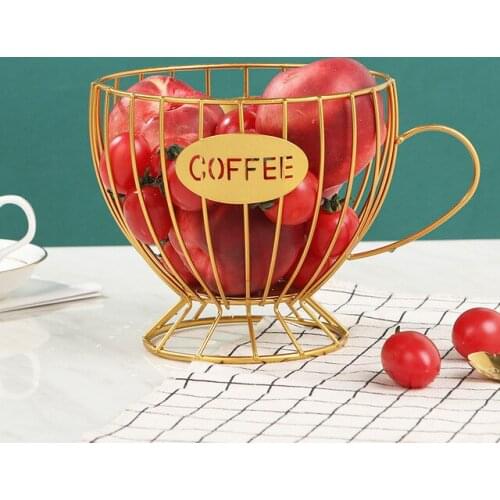 Hollow Fruit Basket Geometric Personality Teapot Fruit Plate Snack Storage Basket Living Room Decoration Home Decoration