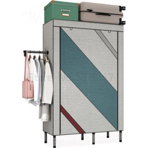 Simple wardrobe strong and durable cloth cabinet household bedroom cloth cabinet cloth cabinet rental room cabinet