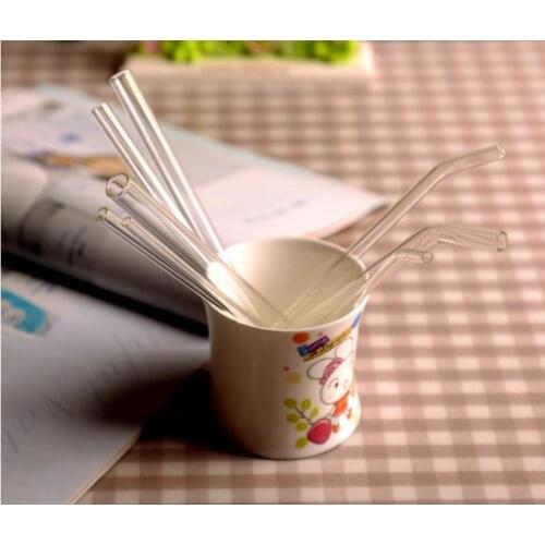 Transparent Glass Straws party Drinking Straw Straight Bent Reusable kids Straws Juice Party Barware SN1232