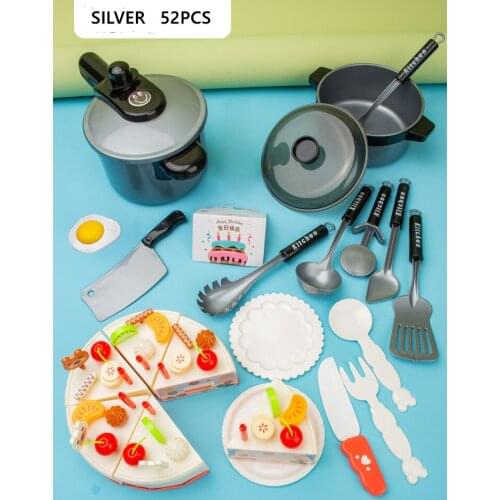 Pretend Kitchen Toys Simulation Plastic Foods Cookware Pot Pan Children Kitchen Toys Pretend Play Miniature Play Food