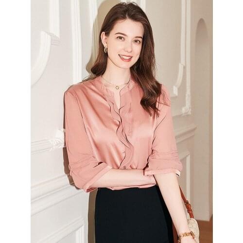 Hangzhou heavy silk shirt womens high-end mulberry silk 2021 summer new mother short-sleeved blouse