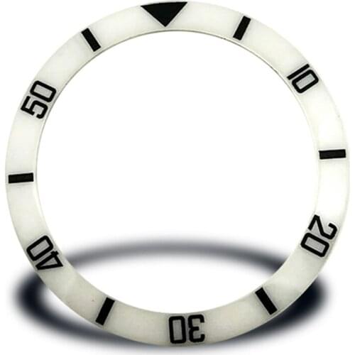 For 40MM SUB Automatic Watch Repair Part Replacement 38MM White Ceramic Bezel Insert