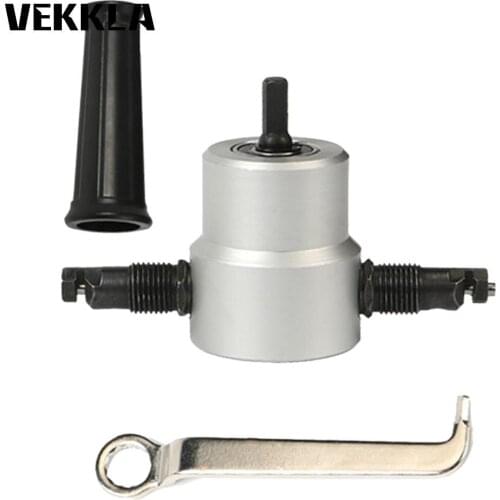 360 Degree Nibble Metal Cutting Double Head Sheet Nibbler Hole Saw Cutter Drill Tool Tackle Car Repair Metal Sheet Production