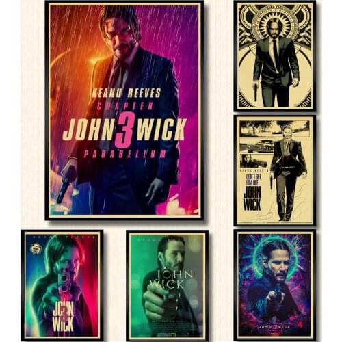 Vintage Movie John Wick Poster Retro Poster kraft paper Printed Wall Posters For Home Bar Wall Room painting