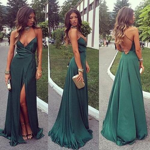 Prom dresses arabic 2020 sexy sweetheart neckline side slit a line cheap evening dresses formal dresses