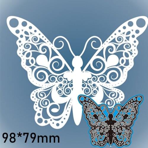 Cutting Dies Hollow Butterfly Beautiful Stencil Craft for Scrapbook Stamps Dies Embossing Paper Gift Card 98*79mm