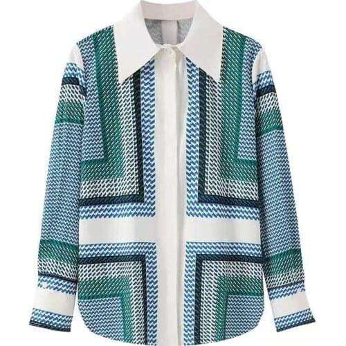 Fashion France style print ladies shirts Womens Blouses 2021 Spring Autumn Long Sleeve Shirts Tops Blusas Mujer