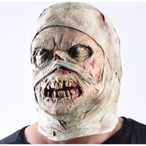 Halloween Decoration Horror Mummy Headgear Mask Party Prank Tool Skull Silicone Mask Trick or Treat Halloween Tricky Spoof
