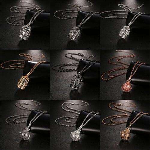 Fashion Mexico Birdcage Style Aromatherapy Diffuser Necklace Music Ball Vintage Locket Romantic Jewelry Woman Pregnancy Pendant