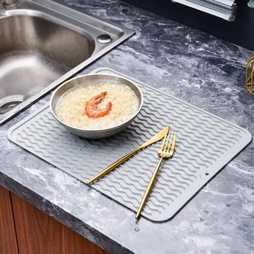 1PCS Silicone Placemat heat-resistant anti-scalding household pot mat drain pad placemat tray Kitchen Gadgets Accessories