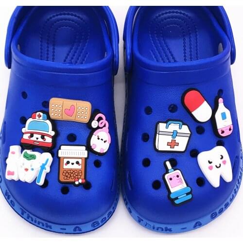 1pcs Cute Cartoon Tooth Ambulance Figure PVC DIY Combination Fit Shoes Buckle Accessories Decoration Wristband