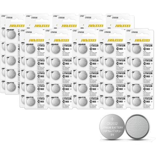 100 Pack JNKXIXI CR2032 fob 2032 Battery car Key CR2032 Batteries DL2032 3.0V 230mAh Lithium Coin Button Cell Batteries