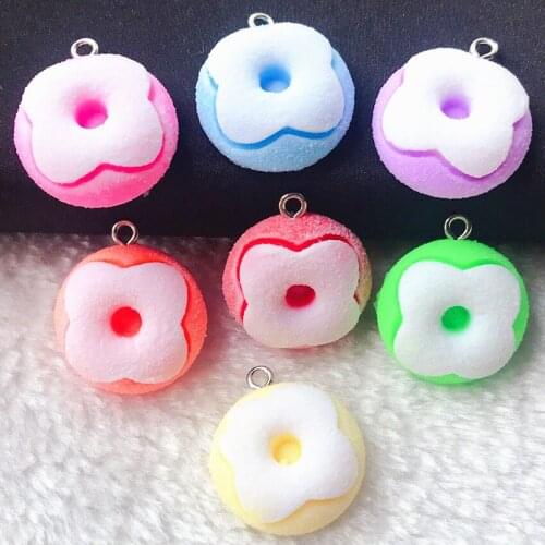 14pcs 20mm*20mm Multicolor Flatback Epoxy Resin Simulation Candy For Necklace Keychain Pendant DIY Making Accessories