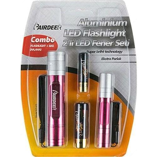 2 gang Aluminium Led Flashlight Set