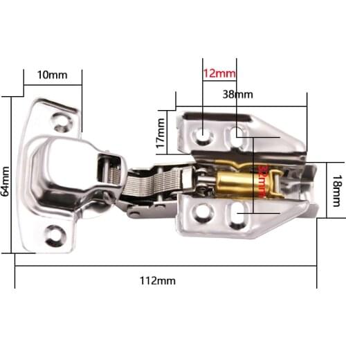 2pcs Hinge Stainless Steel Hinge Plumbing Cabinet Door Hinges Damper Buffer Soft Close Kitchen Cabinet Furniture Full Embed