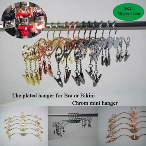 30 PCS/Lot Metal Non-slip swimwear or Bikini Underwear Hanger Underwear bra Clothespin Bra Underwear Panties Clip Clothes Rack
