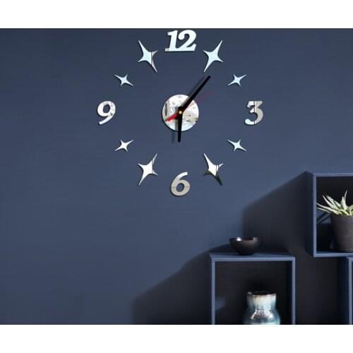 3D DIY Digital Wall Clock Modern Design Mirror Surface Sticker Silent Clock Home Office Decor wall Clock for bedroom 20FEB18