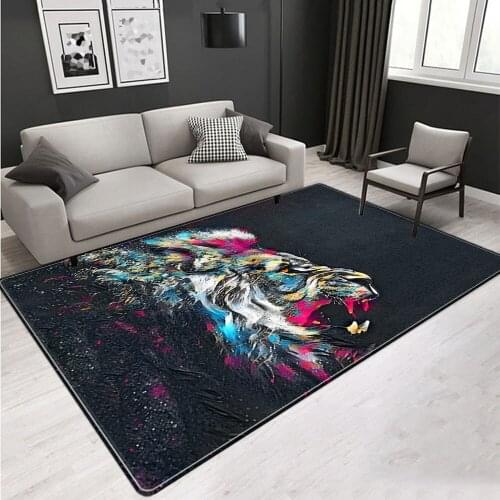 3D Cartoon animals Printed Carpets For Living Room Bedroom Decoration Carpet Coffee Table Floor Mats Flannel Kids Room Area Rugs