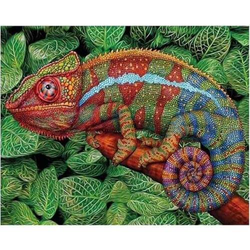 Diamond mosaic sale diamond painting cross stitch kits chameleon embroidery full rhinestone decoration 5d diy square round
