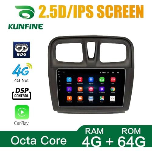 Octa Core Android 10.0 Car DVD GPS Navigation Player Deckless Car Stereo for Renault sandero symbol 2014 2015 2016 2017 Radio