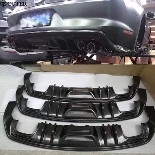 Carbon fiber Car body kit rear bumper lip diffuser for Ford Mustang 15-17