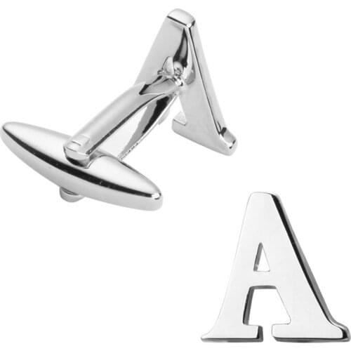 Free delivery, high quality copper material cuff links, brand new fashionable silvery A letter cuff links, mens wedding gifts