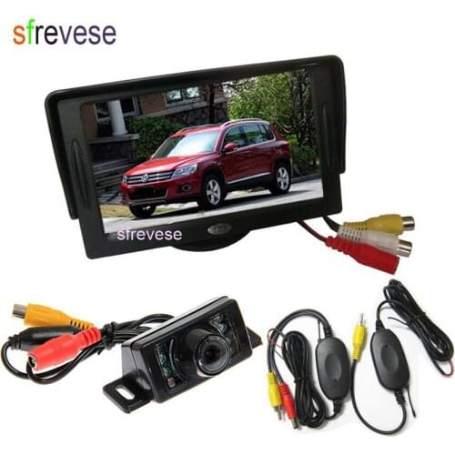 Wireless Car Rear View Kit 4.3" TFT LCD Monitor + 7 IR Night Vision LED Reversing Parking Backup Camera