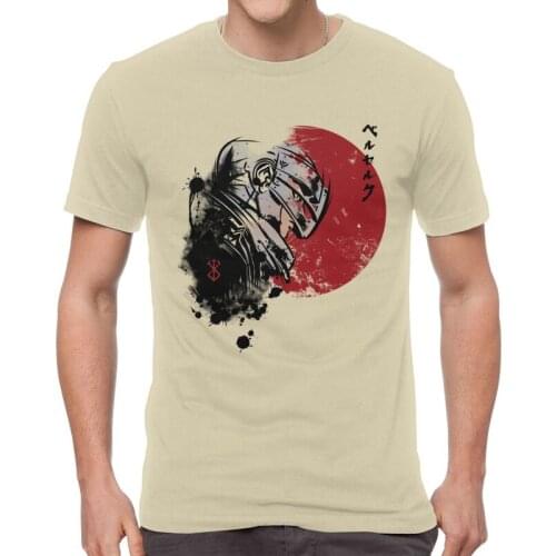 Berserk Anime Guts Tshirts Men Fashion Tees Top Cotton T Shirts Short Sleeve Japan Manga Sun Warrior T-shirt Gift Idea Merch