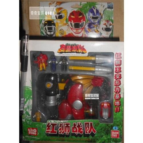 BANDAI Super Sentai Rangers Toys Model Anime HyakujyuuSentai GanRanger Action Figures Toy Collection Kids Gift Red Lion Sentai