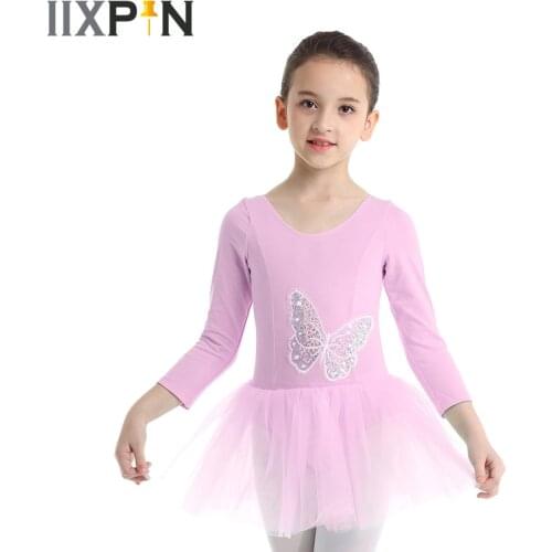 IIXPIN ballerina dress Kids Girls Ballet Dress Pink Sequin Princess Tulle Skirt Performance Dance Costume Kid Children