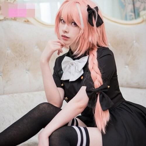 Customized Fate/Grand Order Fate/Apocrypha Astolfo Dress Black Dress Epilogue Event Cosplay Costume party supply