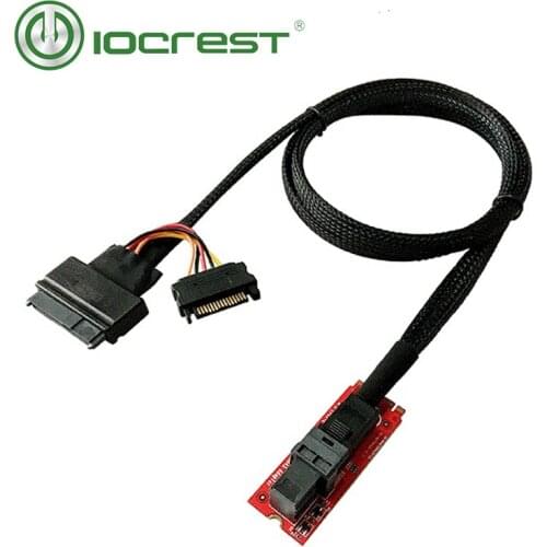IOCREST U.2 SFF-8639 to M.2 M Key NVMe Adapter Card Mini SAS to M.2 M-Key NVMe SFF-8639 Adapter with SFF-8639 Cable