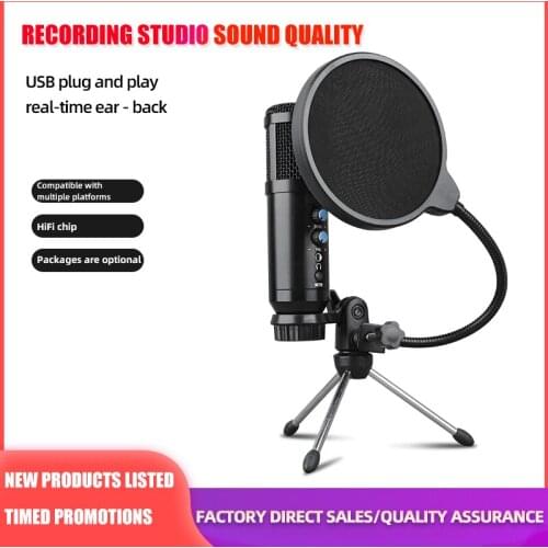 USB Condenser Microphone for PC Professional USB Microphone for Computer Laptop Gaming Streaming Recording Studio YouTube Video