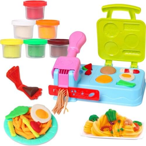 Kitchen Pretend Play Food Girl Boy DIY Hamburger Noodles Biscuits Making