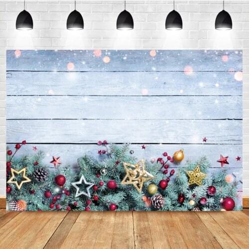 Laeacco Christmas Tree Gift Wood Board Light Bokeh Baby Birthday Photo Photography Backdrop Photo Background For Photo Studio