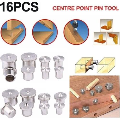 16pcs Dowel Drill Centre Points Pin Solid Hollow 6/ 8/ 10/ 12mm Wood Timber Marker Hole Tenon Centers Woodworking Tool