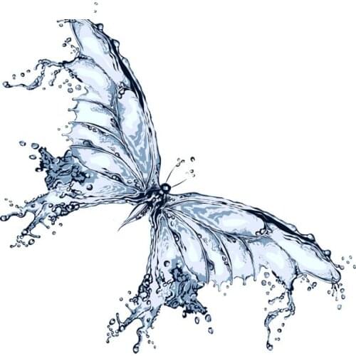 LLY-1199 Personality Waterdrop Butterfly Car Sticker Dreamy Style Applique PVC Auto Accessories Waterproof Sunscreen Decals