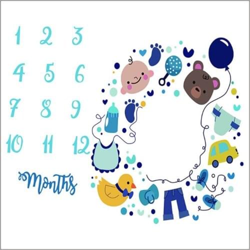 Newborn Baby Monthly Growth Milestone Blanket Photography Props Background Cloth