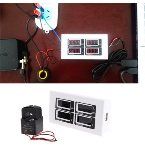 4in1 Digital Ammeter Voltmeter Watt Power Energy Meter AC 80-260V 100A PZEM-004