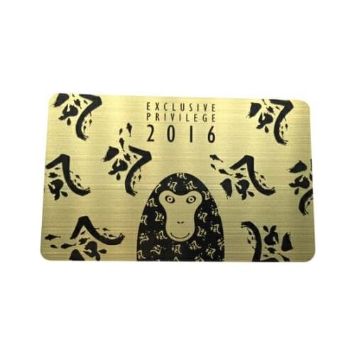 Wholesale Custom Personalized brushed Golden metal business card