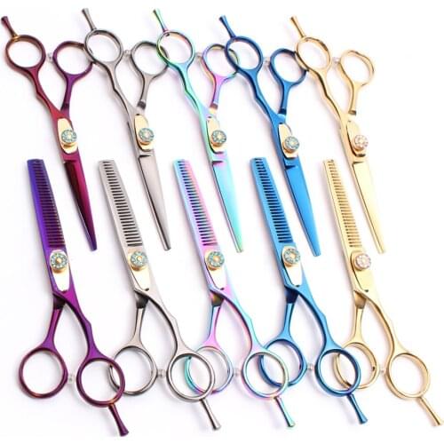 C1020 5.5" 16cm Customized Logo JP Makas 440C Hairdressers Scissors Cutting Scissors Thinning Shears Professional Hair Scissors