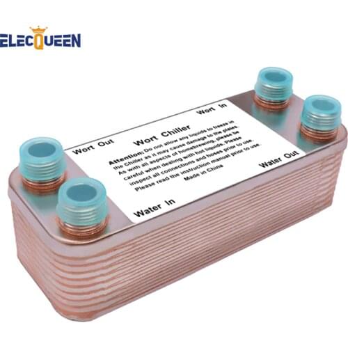 Brew beer 20 Plates Beer Wort Chiller x 1/2" NPT Garden Hose Thread Plate Heat Exchanger Stainless steel 304 Homebrew Chiller